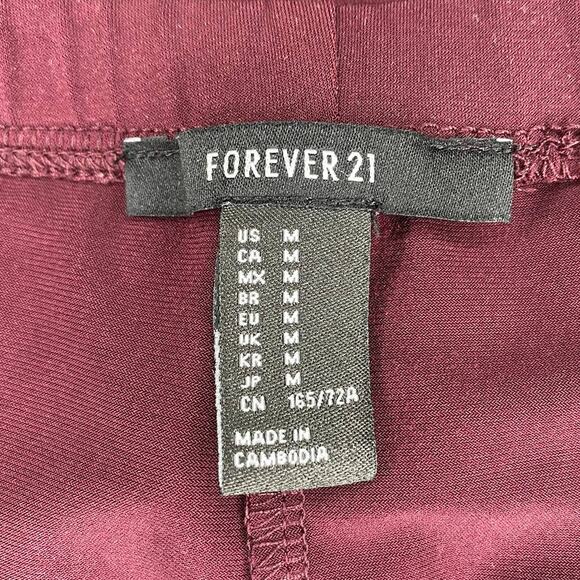 Forever 21 Maroon Stretchy Flared Legging Pants Medium - Picture 4 of 6